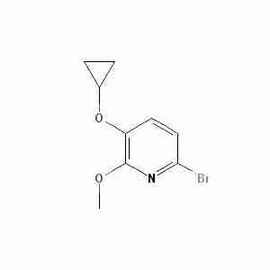 chemical structure of 	6-bromo-3-cyclopropoxy-2-methoxypyridine, CAS#1243344-95-7
