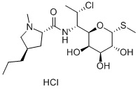 chemical structure of Clindamycin Hydrochloride: CAS#21462-39-5