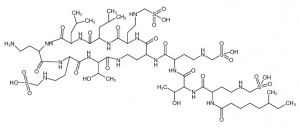 chemical structure of Colistimethate sodium: CAS# 30387-39-4